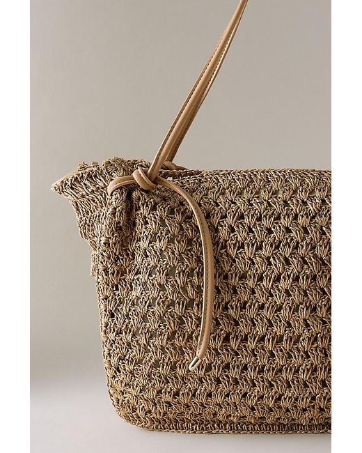 Dolce Vita Brown Ravello Raffia Shoulder Bag