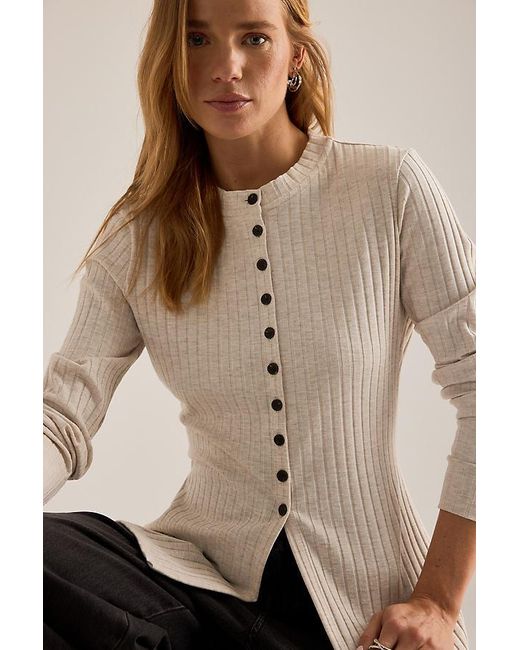 ALIGNE Natural Daphne Rib Cardigan
