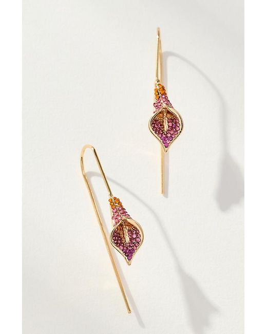 By Anthropologie Natural Crystal Petal Threader Earrings