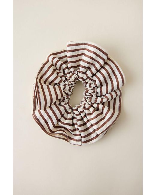Anthropologie Pink Oversized Stripe Scrunchie