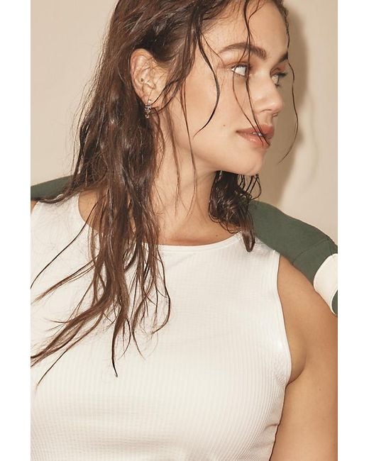 By Anthropologie White The Reegan Seamless Ribbed Cropped Tank Top
