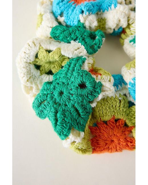 By Anthropologie Blue Crochet Hair Scrunchie