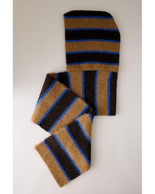 By Anthropologie Brown Striped Hooded Scarf
