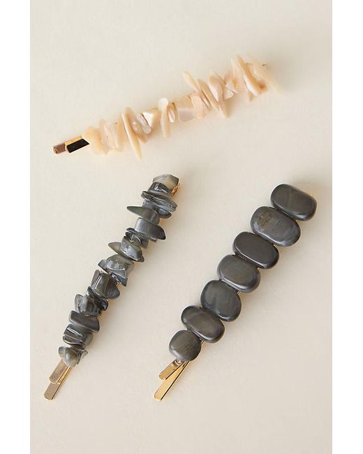 By Anthropologie Natural Stone Hair Clips, Set Of 3
