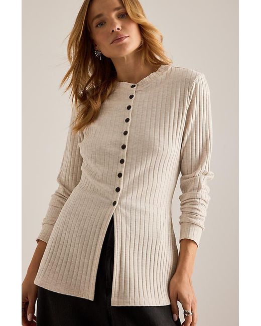 ALIGNE Natural Daphne Rib Cardigan