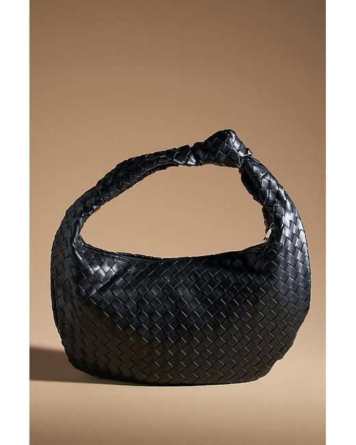 Melie Bianco Green The Brigitte Woven Faux-Leather Satchel Bag By Oversized Edition