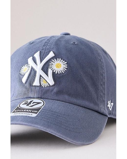 '47 Blue Large Daisy Embroidered Yankees Baseball Cap