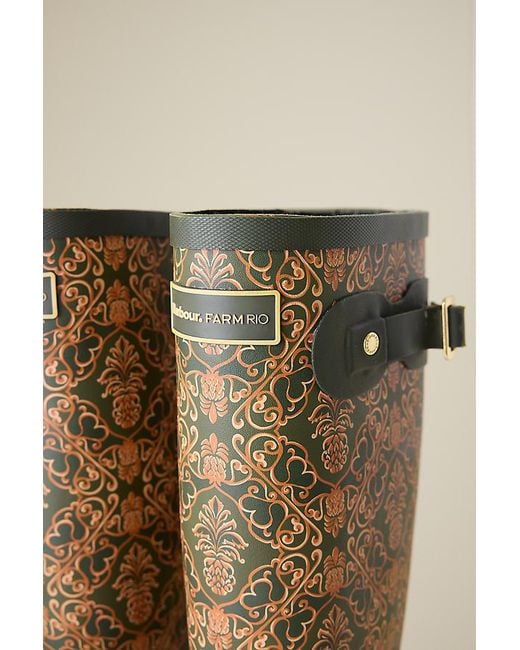 Barbour Green X Farm Rio Cami Pineapple Wellington Boots