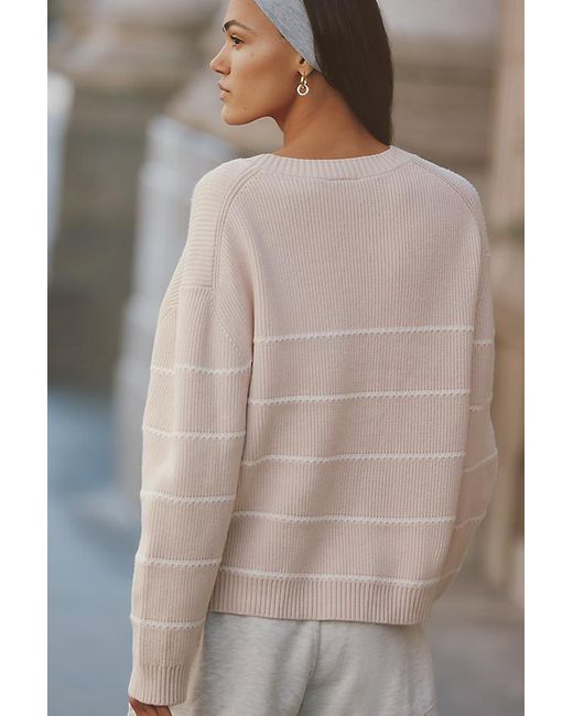 Varley White Meryl Stripe Jumper