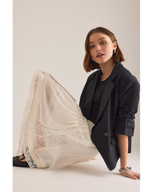 By Anthropologie Black Short-Sleeve Blazer