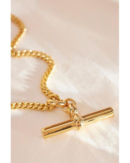 Tilly Sveaas Natural Giant-Plated T-Bar On T-Bar Necklace