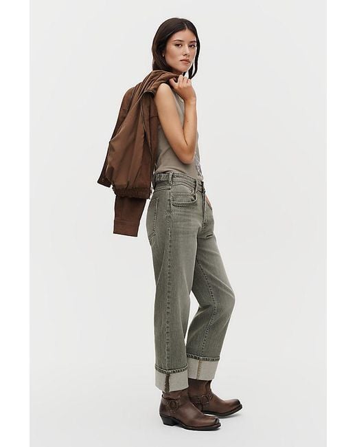 Pilcro Green X-Boyfriend Mid-Rise Relaxed Straight-Leg Jeans