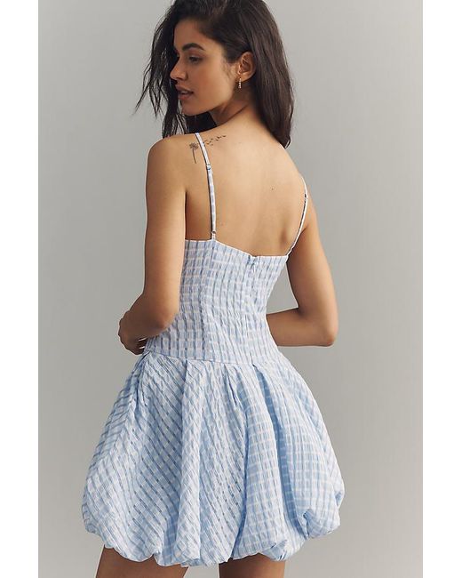 Astr Blue Tionna Mini Bubble Dress