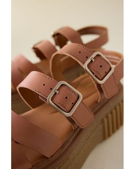 Clarks Natural Clarks Evamar Buckle Leather Sandals