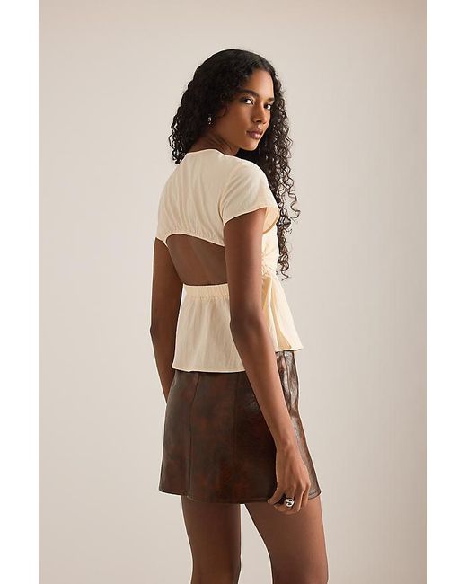 laagam Natural Raven Draped Blouse