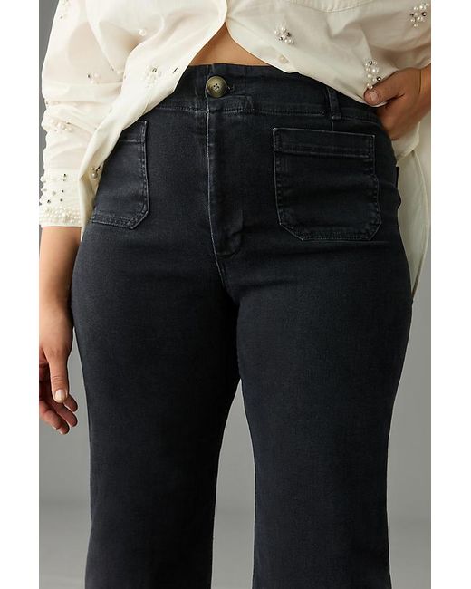 Maeve Gray The Colette Denim Cropped Wide-Leg Jeans By