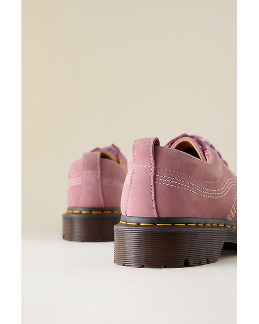 Dr. Martens Pink Lowell Nubuck Moc Toe Shoes