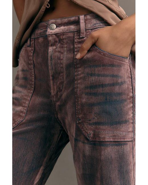 Pilcro The Rylan Flocked Relaxed High Rise Flare Jeans By In Brown pilcro-the-rylan-flocked-relaxed-high-rise-flare-jeans-by-in-brown