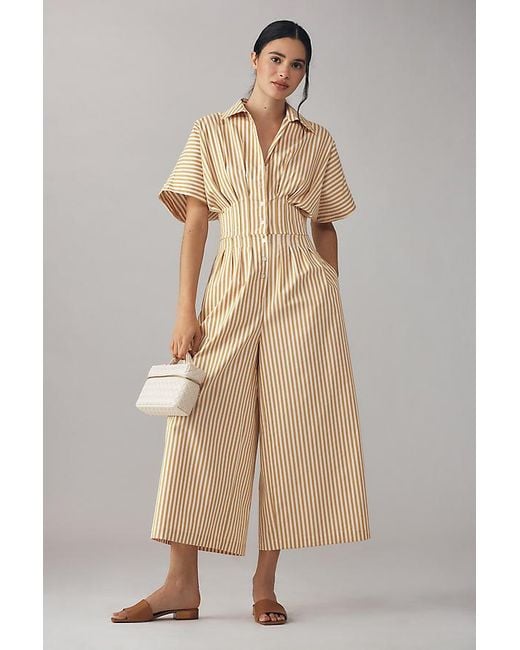 Exquise Natural The Tobie Pleated Jumpsuit By