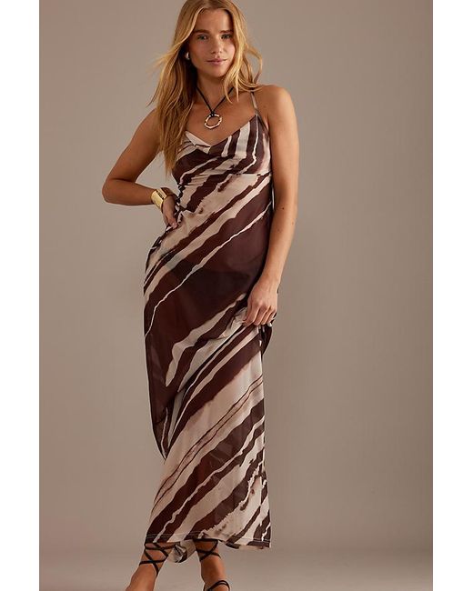 4th & Reckless Brown Sleeveless Cowl-neck Maxi Dress