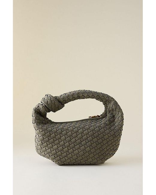 Melie Bianco Brown Larissa Woven Faux-Leather Shoulder Bag