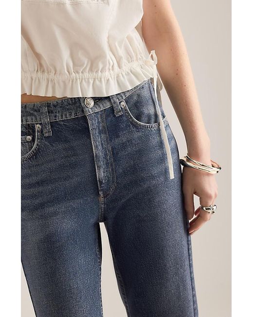 Rag & Bone Blue Miramar Ponte Harlow Mid-Rise Straight Jeans