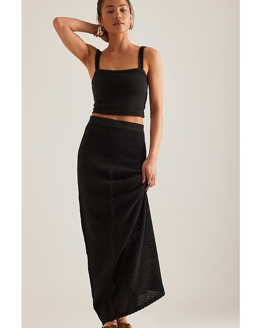 4th & Reckless Black Romi Knitted Maxi Skirt