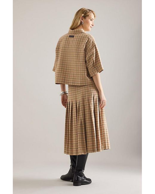 Barbour Natural Hollington Tartan Midi Skirt