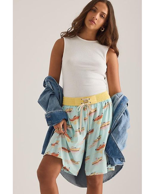 Celandine White Long Board Shorts