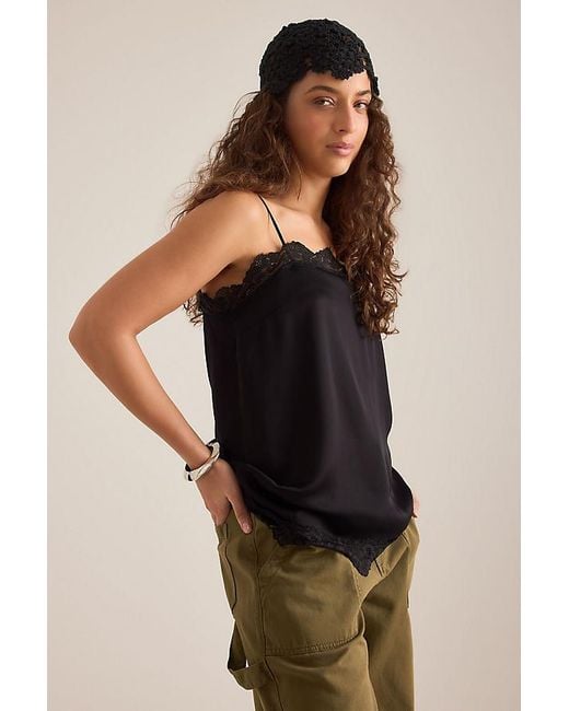 Anthropologie Black Flower Crochet Skull Cap