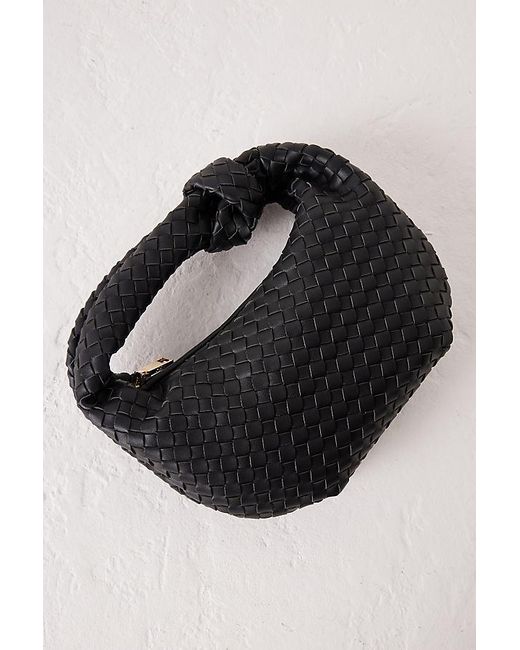 Melie Bianco Blue Larissa Woven Faux-Leather Shoulder Bag