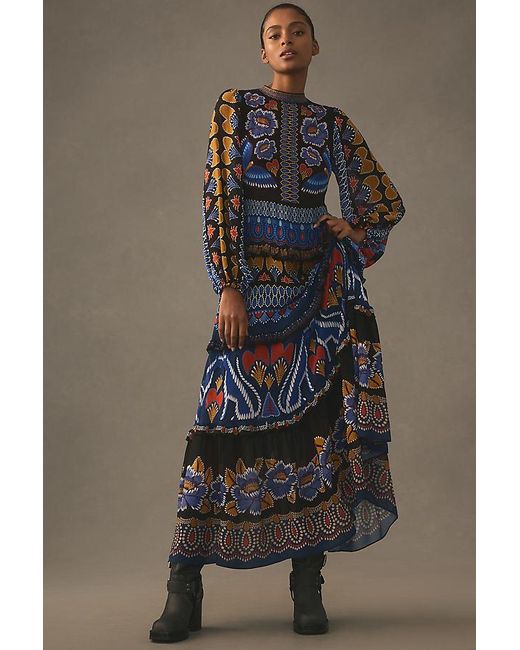 FARM Rio Ainika Sparkle Long-sleeve Maxi Dress | Lyst UK