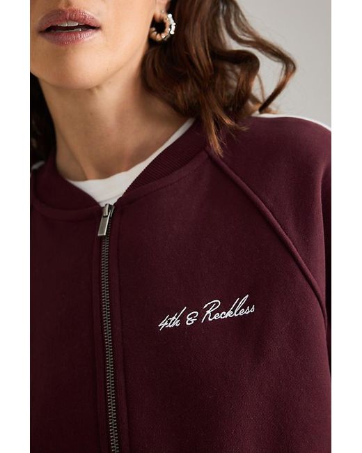 4th & Reckless Red Anna Maria Zip Bomber Jacket