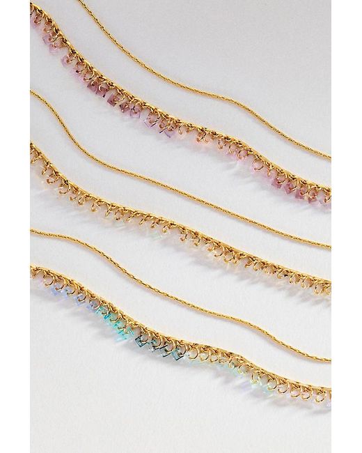 By Anthropologie White Delicate Layered Beaded Necklace