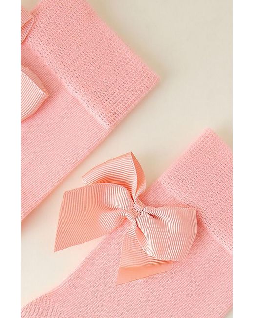 Happy Socks Pink Bow Crew Socks