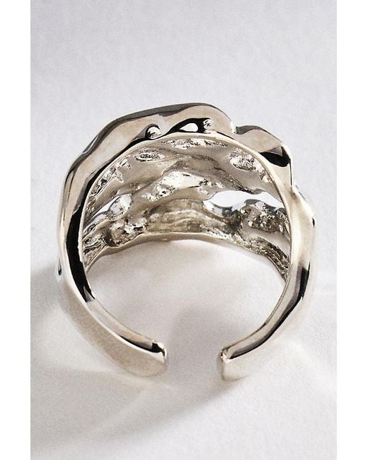 By Anthropologie Metallic Molten Tide Ring