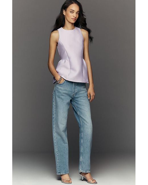 ALIGNE Gray Solstice Satin Peplum Top