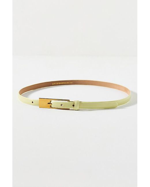 Maeve Green Skinny Square Buckle Belt
