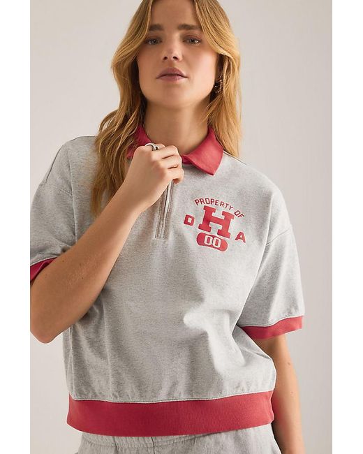 Champion Gray Half-Zip Polo Top