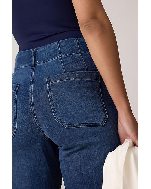 Maeve Blue The Colette Full-Length Wide-Leg Jeans By