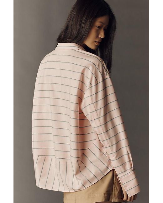 Maeve Brown Oversized Cocoon Buttondown Shirt