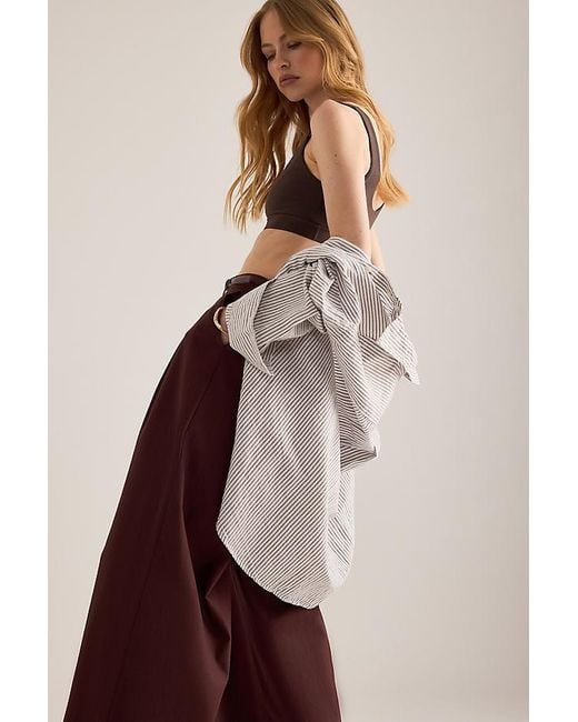 Maeve Brown The Avery Linen-Blend Pleated Trousers By