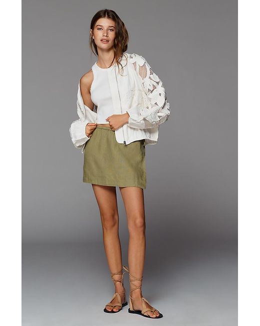 By Anthropologie Natural Floral Embroidered Bomber Jacket