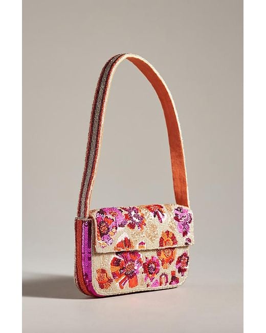 Maeve Red The Fiona Beaded Bag: Floral Fun Edition