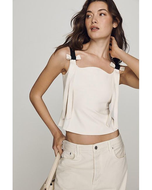 Maeve Natural Bow-Strap Tank Top
