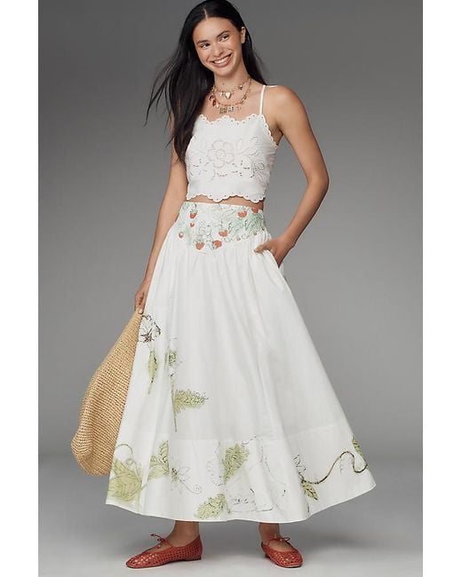 By Anthropologie Gray Swan Gossip X Anthropologie Basque-Waist Maxi Skirt