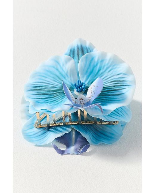 By Anthropologie Blue Lotus Flower Hair Claw Clip