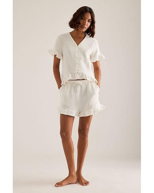 Meeka Natural Remi Frill Pyjama Top