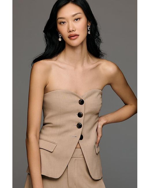 Maeve Multicolor Strapless Buttondown Vest
