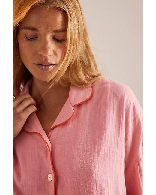 TBCo Pink Short Scallop-Trim Pyjama Set
